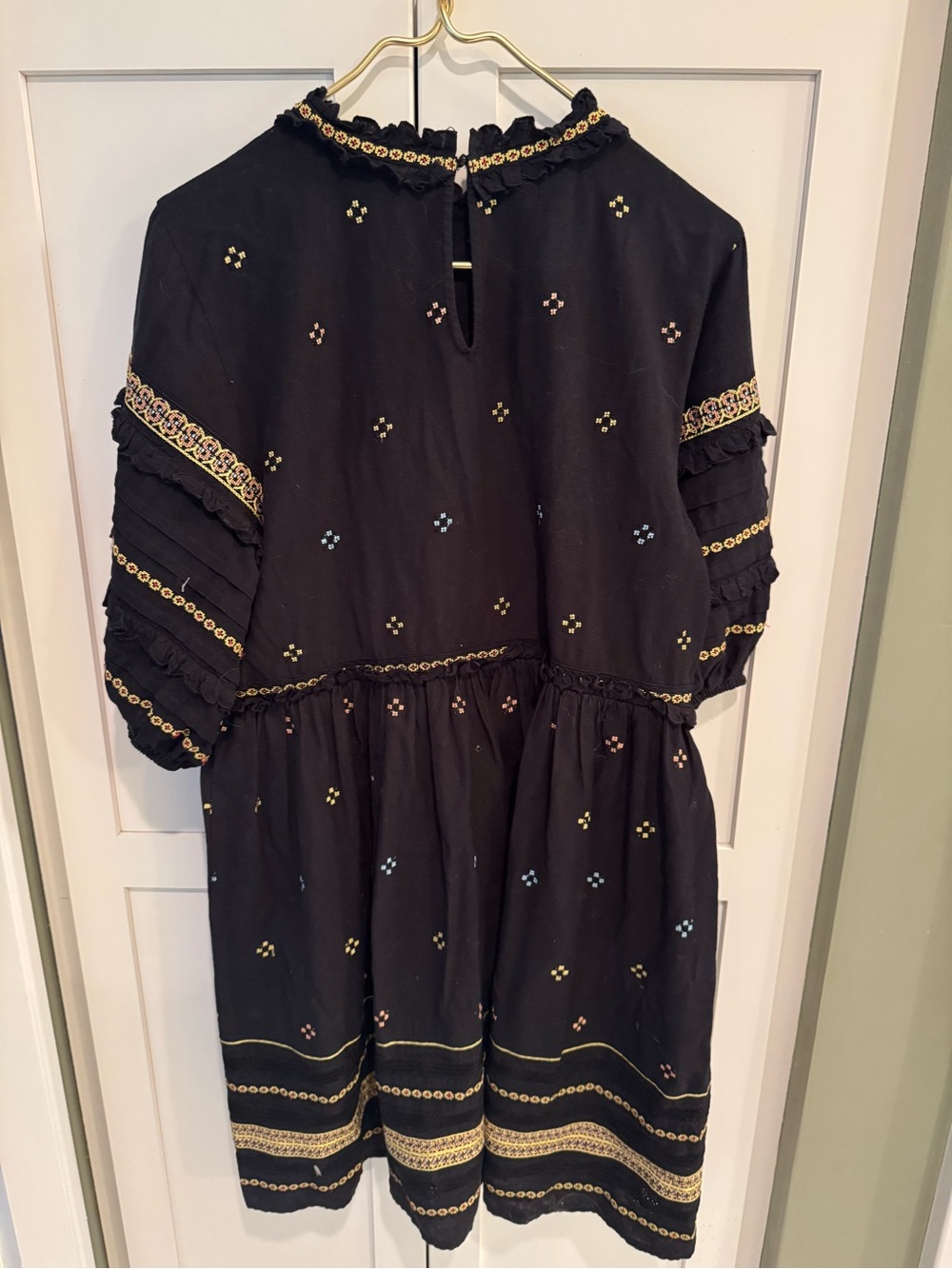 The Great Size 1 Black Embroidered Tiered Dress - Picture 5 of 5